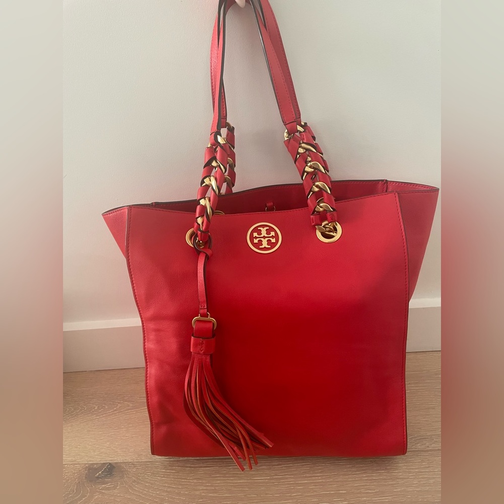 NWOT Tory Burch Red Leather Tote